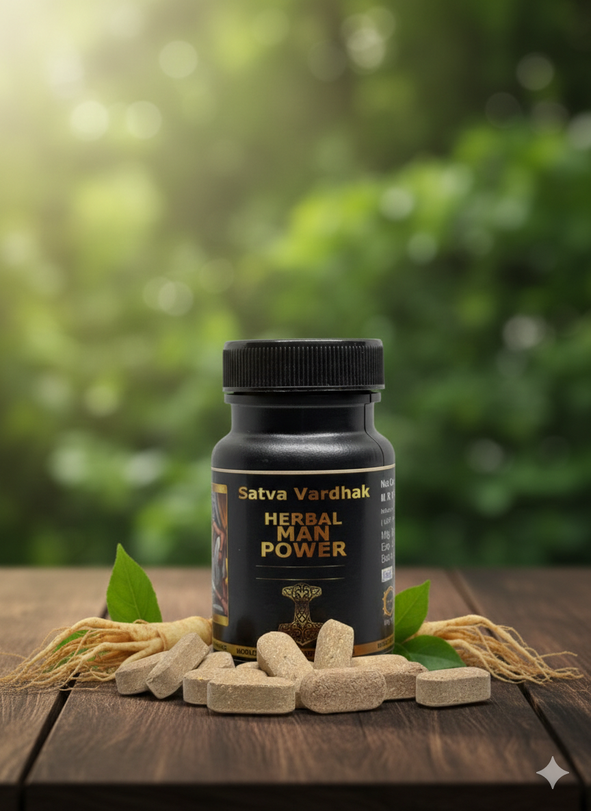 Satva Vardhak Herbal Man Power Tablets | Ayurvedic Strength & Stamina Formula